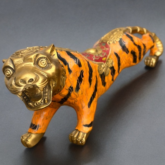 13 Inch Cloisonne Tiger